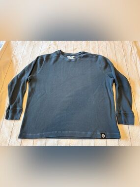 American Giant Waffle Knit Crewneck - Dark Blue XXL
